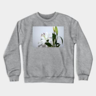 White Lilies with Buds Crewneck Sweatshirt